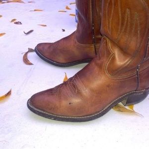 Size 8 Genuine Leather Cowboy Boots (normal wear)